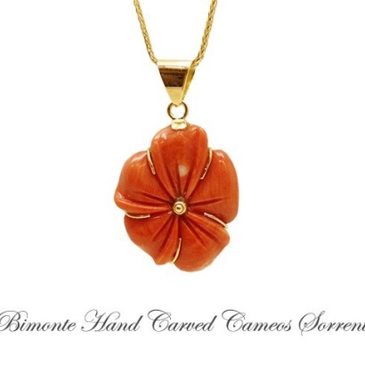 "Plumbago Flower"Red Coral Necklace