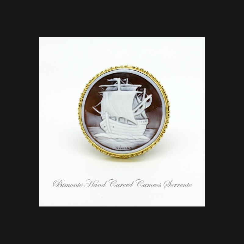 "The Boat" Cameo Brooch and Pendant