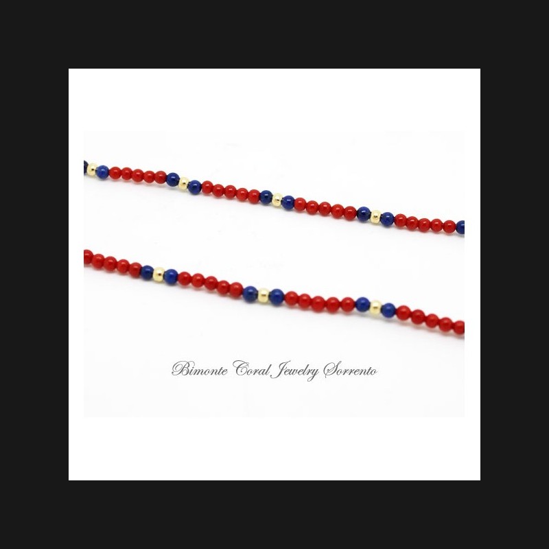 "Marina" Coral and Lapis Necklace