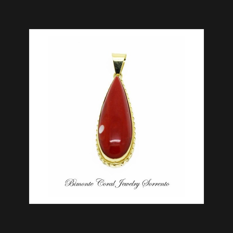 "Drops" Red Coral Pendant