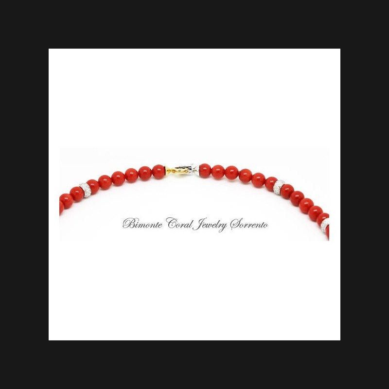 "Gorica" Coral and Diamonds Necklace