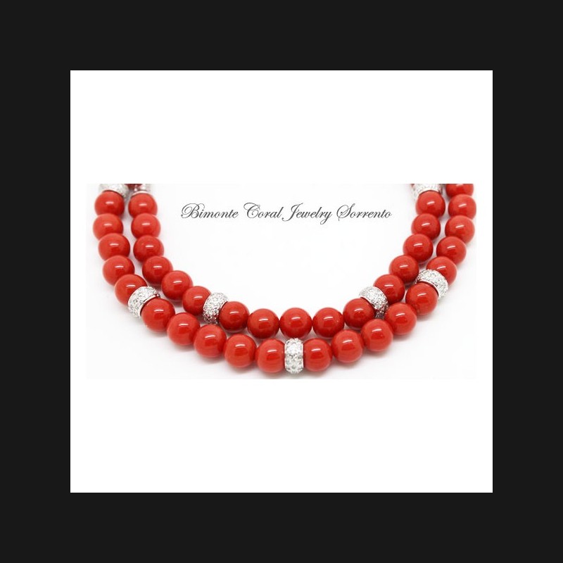 "Gorica" Coral and Diamonds Necklace