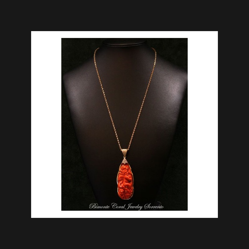 "Eros, Anteros and Niseros" Carved Coral Necklace