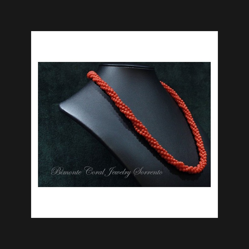 "Torchon" Red Italian Coral Necklace