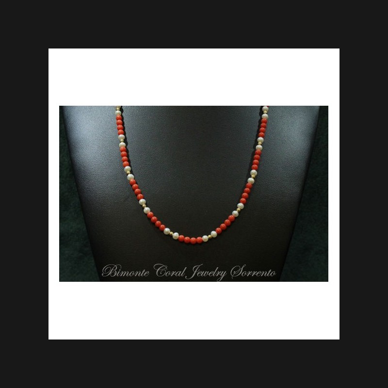 "White and Red" Coral Necklace