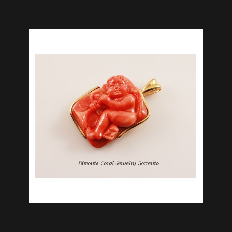 "Cherub" Coral Pendent