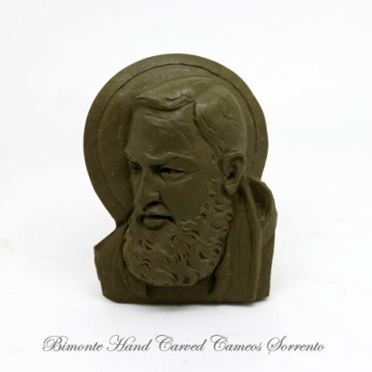"Padre Pio" Lava Stone Cameo