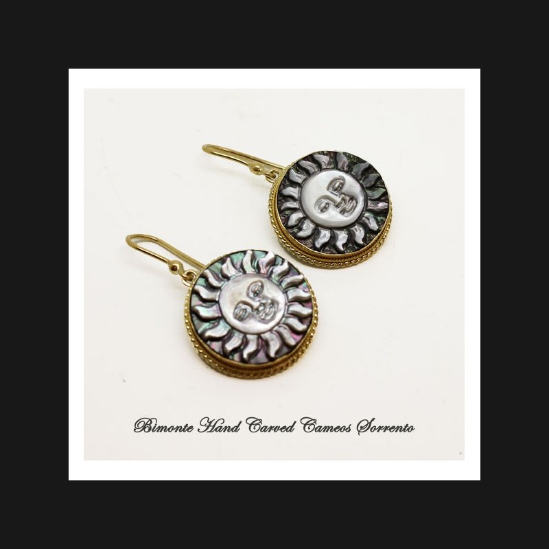 "Sole Nero" Cameo Earrings