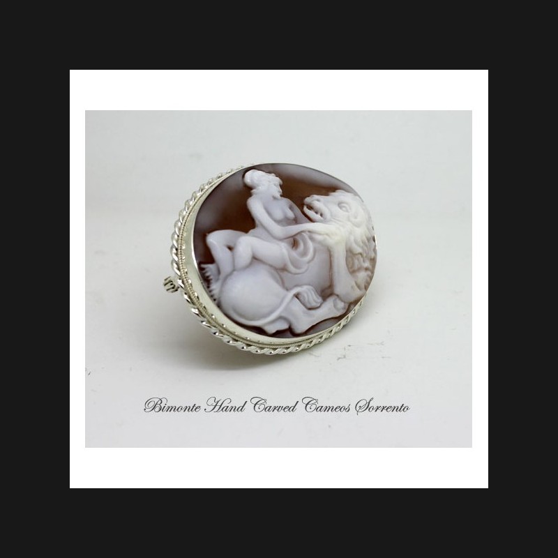 "Venus and the Lion" Cameo Brooch and Pendant