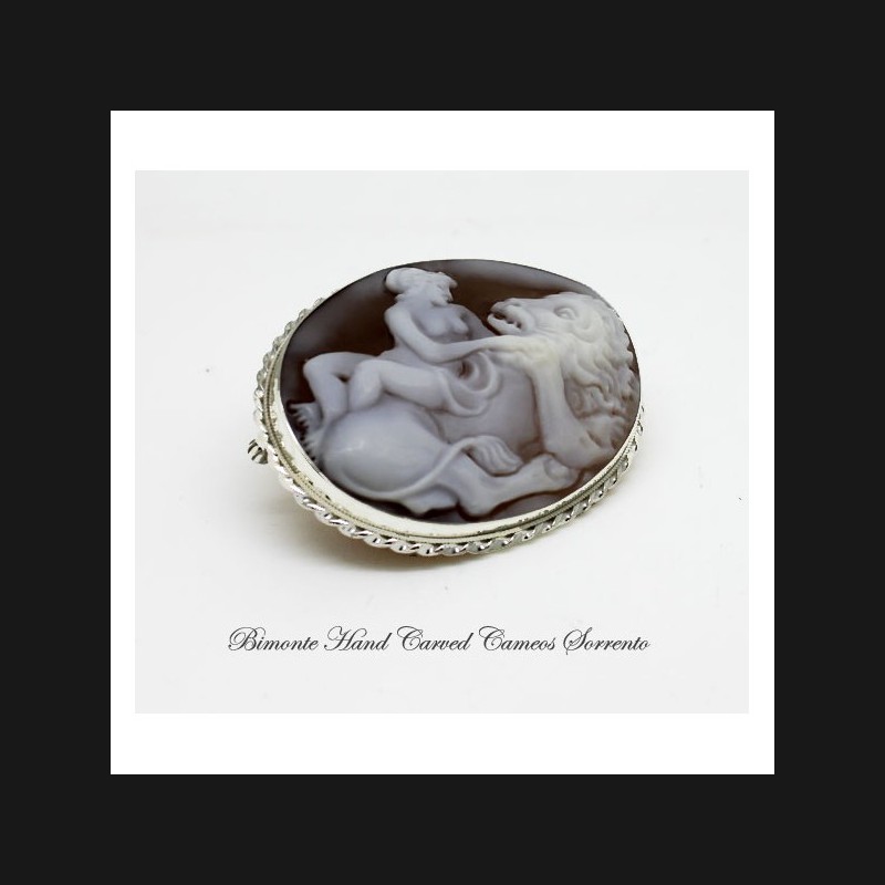 "Venus and the Lion" Cameo Brooch and Pendant