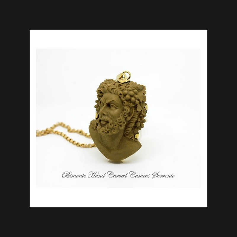 "Dionysus" Lava Stone Cameo Necklace