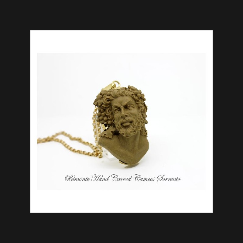 "Dionysus" Lava Stone Cameo Necklace