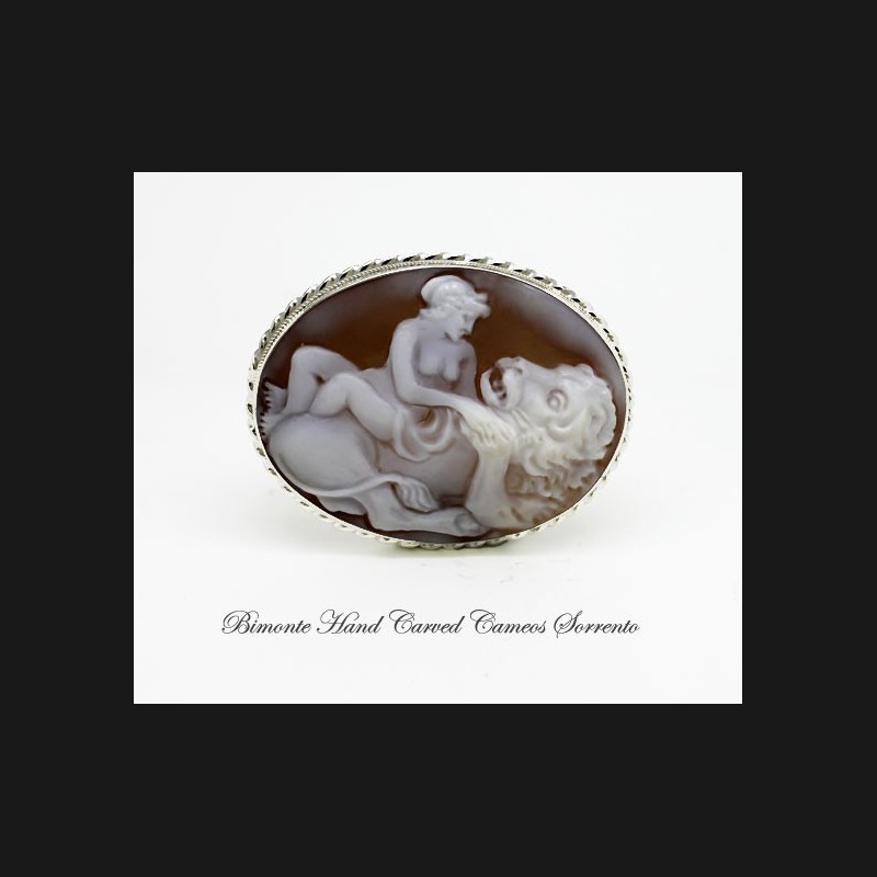 "Venus and the Lion" Cameo Brooch and Pendant