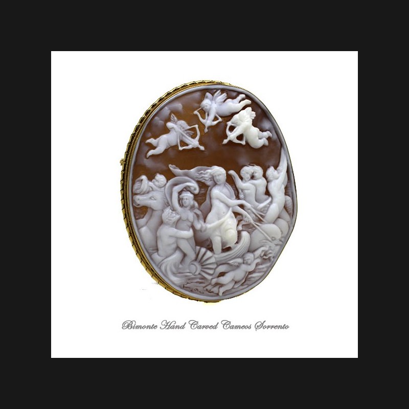 "Il Trionfo Di Galatea" Cameo Brooch and Pendant