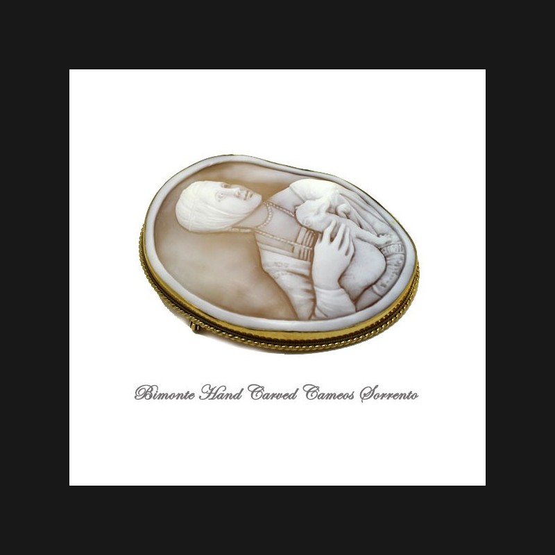 "Cecilia Gallerani, The Lady with the Ermine" Cameo Brooch and Pendant