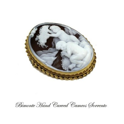 "Two Kids" Cameo Brooch and Pendant