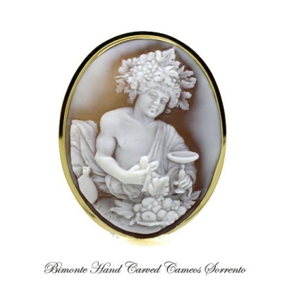 "Bacco Adolescente" Cameo Brooch and Pendant