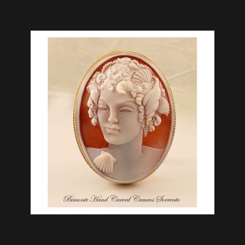 "A Mermaid" Cameo Brooch and Pendant