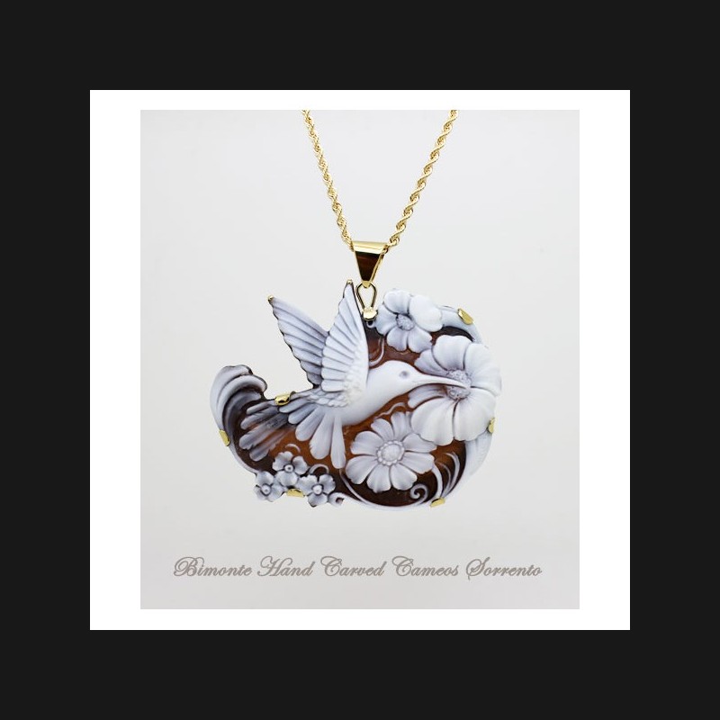 "The Hummingbird" Cameo Necklace