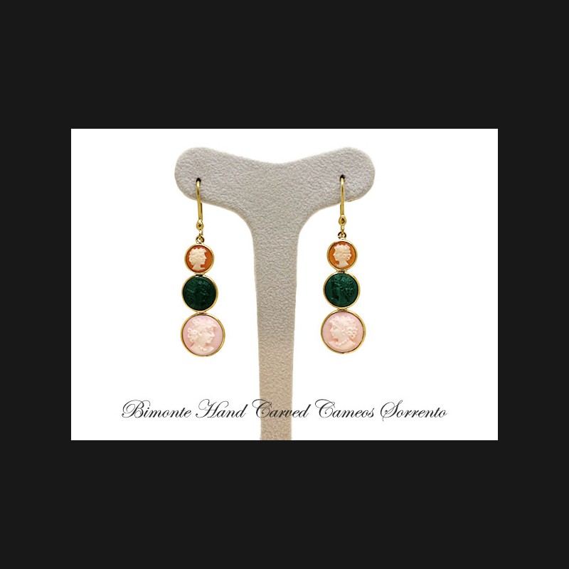 ''Three Graces'' Cameo Earrings