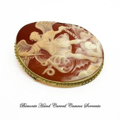 "Michele Arcangelo" Cameo Brooch and Pendant