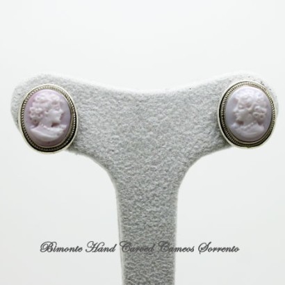 Pale Pink Cameo Earrings