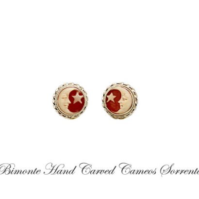 ''Moon & Star'' Cameo Earrings