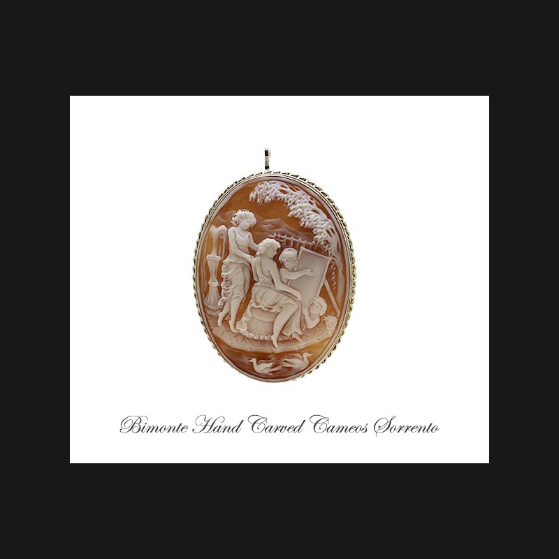 ''Venus At The Mirror'' Cameo Brooch and Pendant