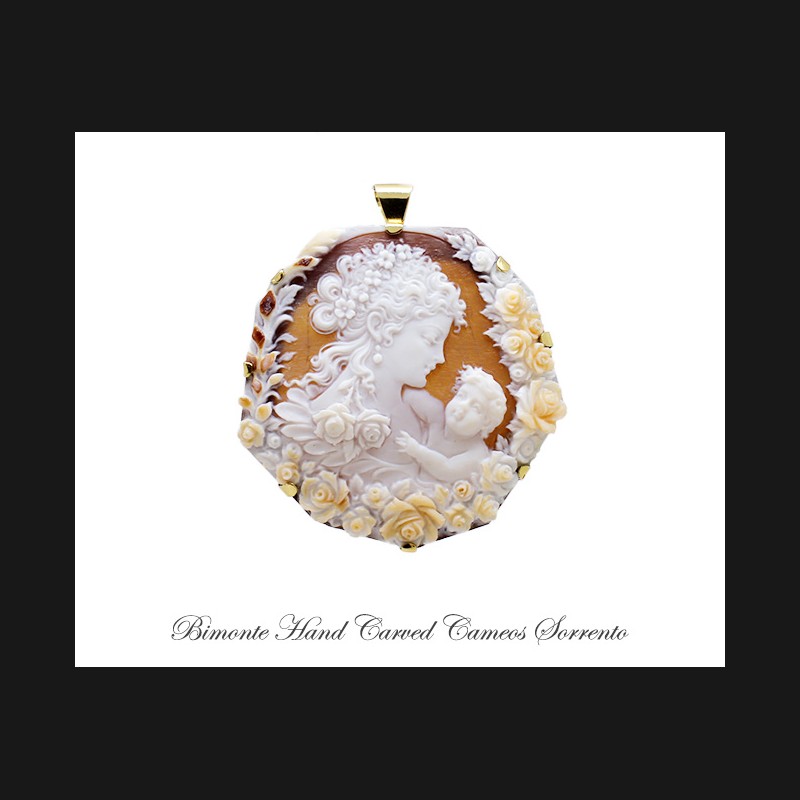 ''Mother and Child'' Cameo Brooch and Pendant