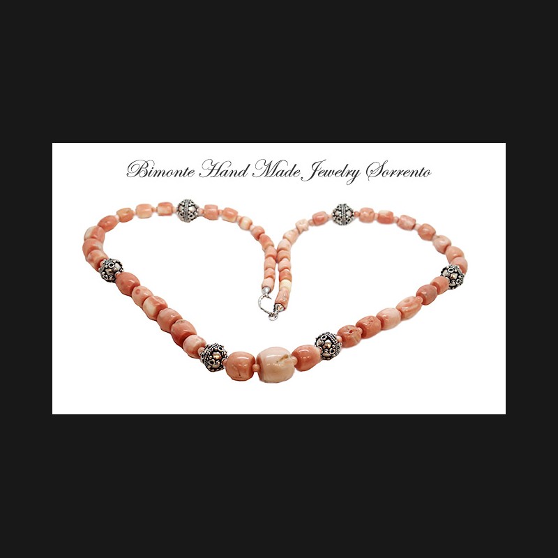 ''Etrusca'' Pink Coral Necklace