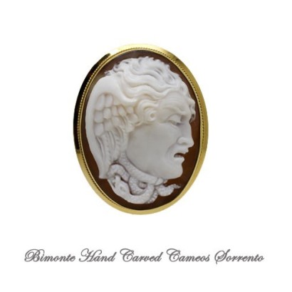 "The Gaze of the Gorgone" Cameo Brooch and Pendant