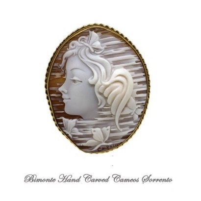 "The Girl of the Butterflies" Cameo Brooch and Pendant