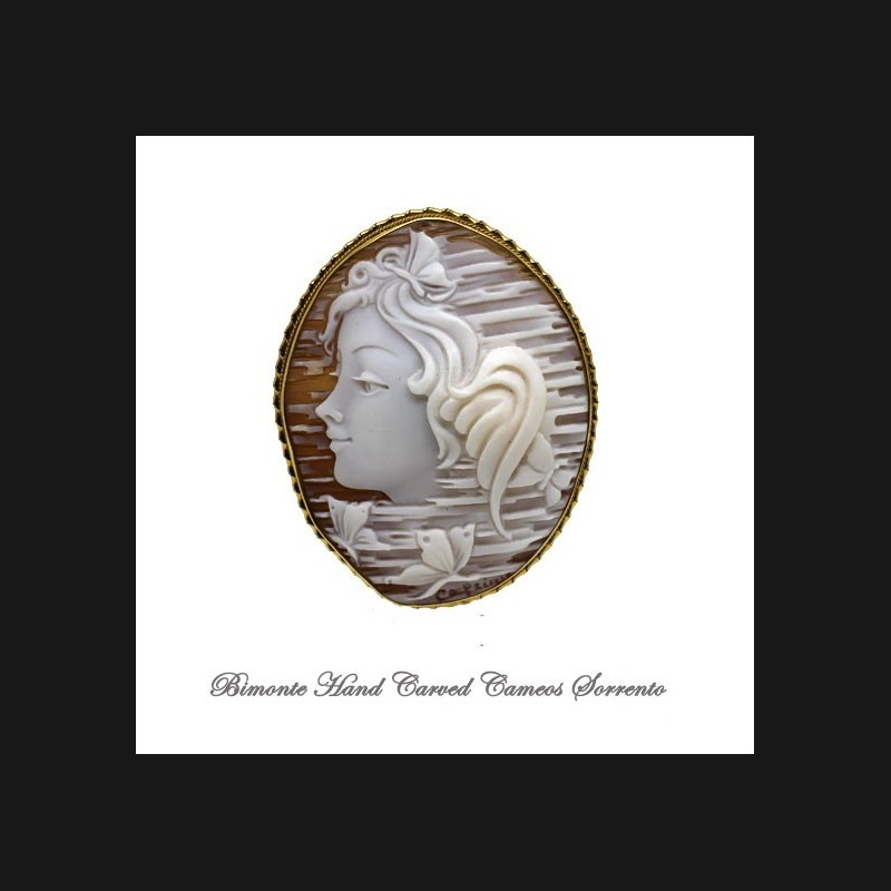 "The Girl of the Butterflies" Cameo Brooch and Pendant