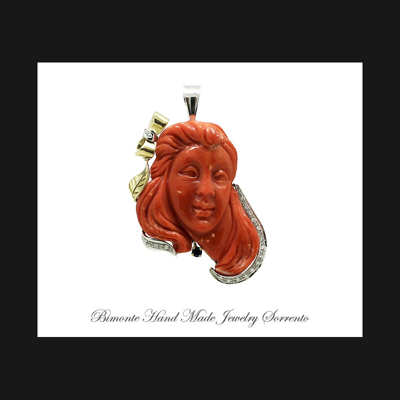 ''Sofia'' Red Coral Pendant