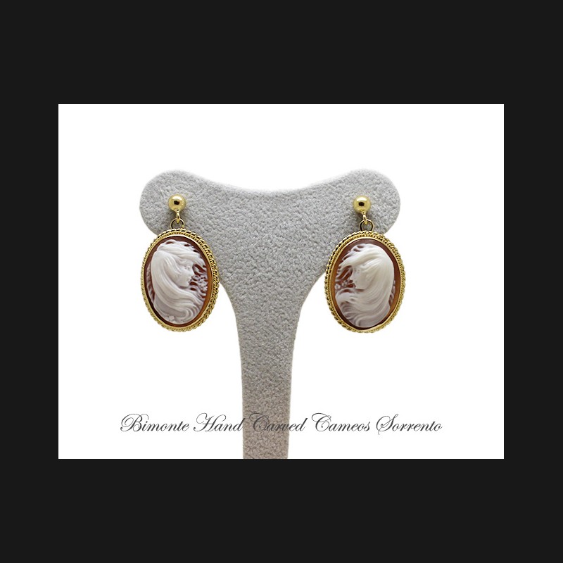 ''Lady In The Wind'' Cameo Earrings