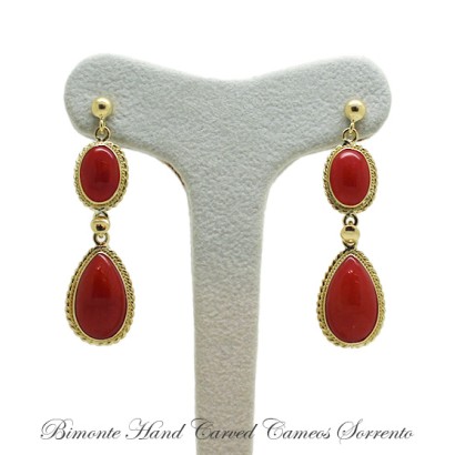 ''Red Italian'' Coral Earrings