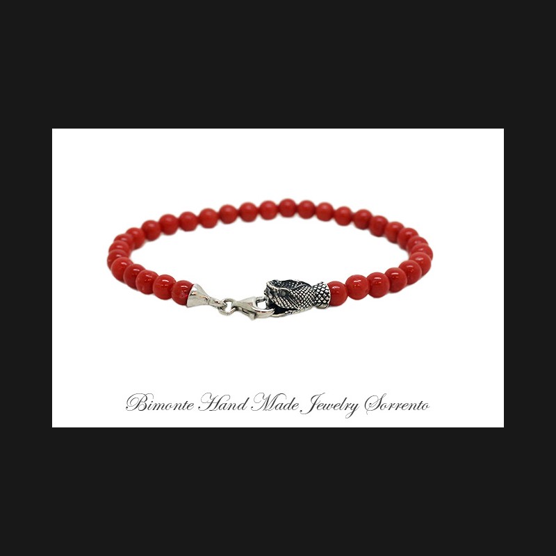 ''Ouroboros'' Red Italian Coral Bracelet