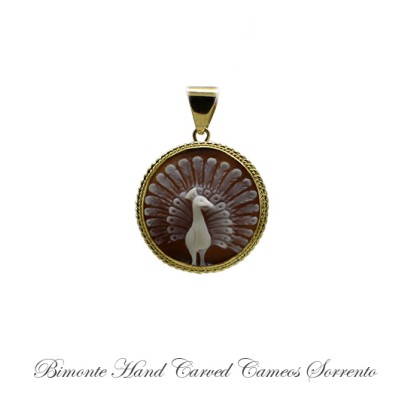 ''Peacock'' Cameo Pendant