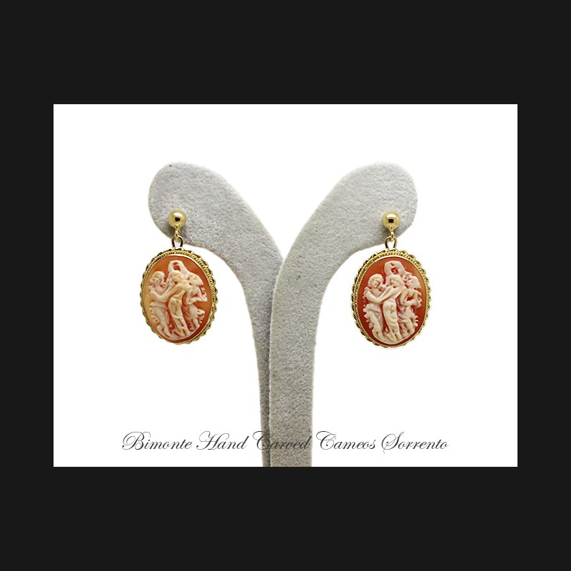 ''Three Graces'' Cameo Earrings