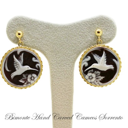 ''Hummingbirds'' Cameo Earrings