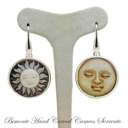 ''Sun & Moon'' Cameo Earrings