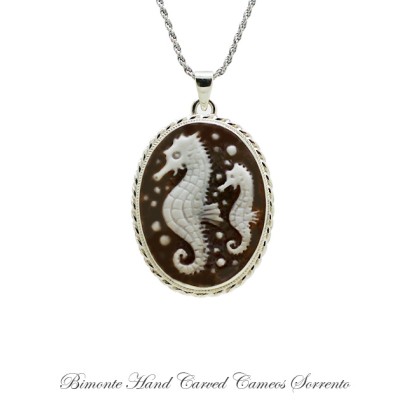 ''Seahorses'' Cameo Necklace