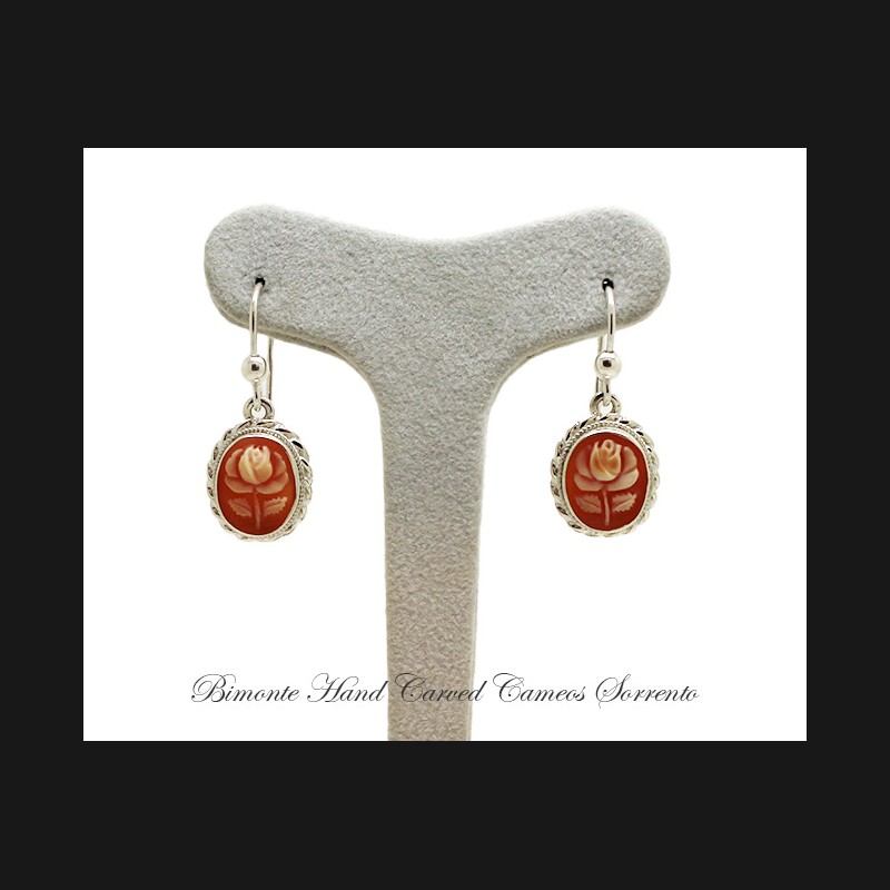 ''Rose'' Cameo Earrings