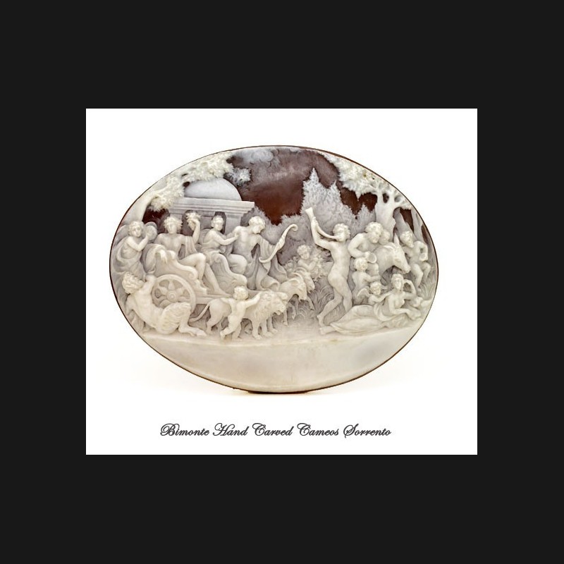 "The Triumph of Baccus and Arianna" Antique Cameo