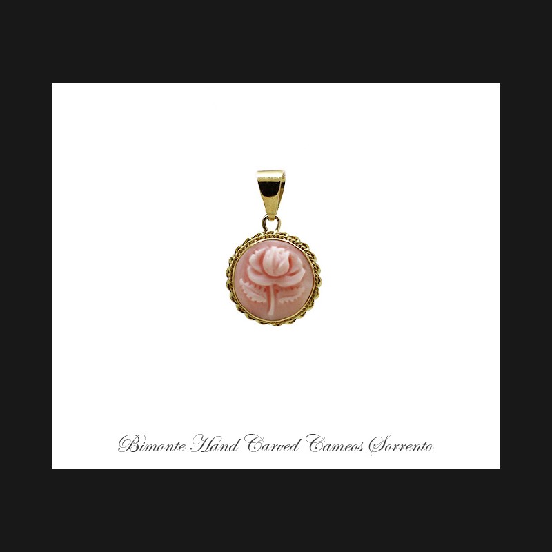 ''Pink Rose'' Cameo Pendant