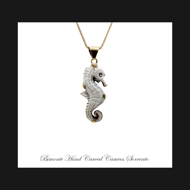 ''Seahorse'' Cameo Necklace