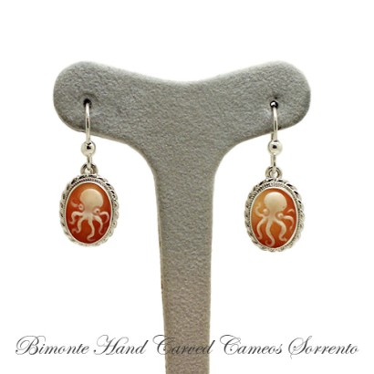 ''Octopus'' Cameo Earrings