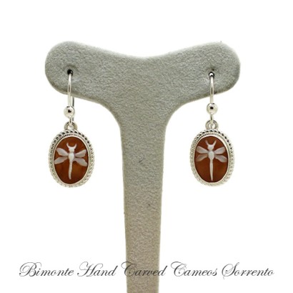 ''Dragonfly'' Cameo Earrings