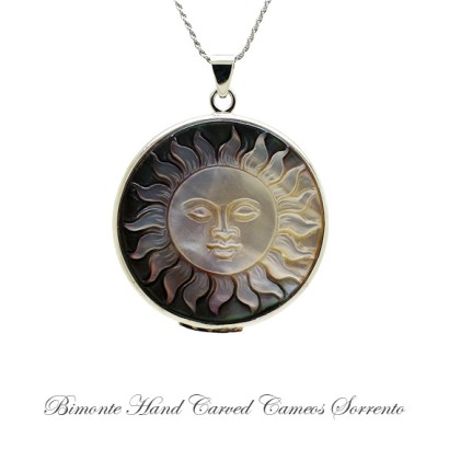 ''Sun & Moon'' Cameo Necklace