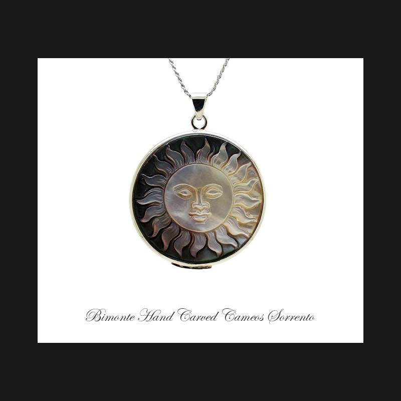 ''Sun & Moon'' Cameo Necklace